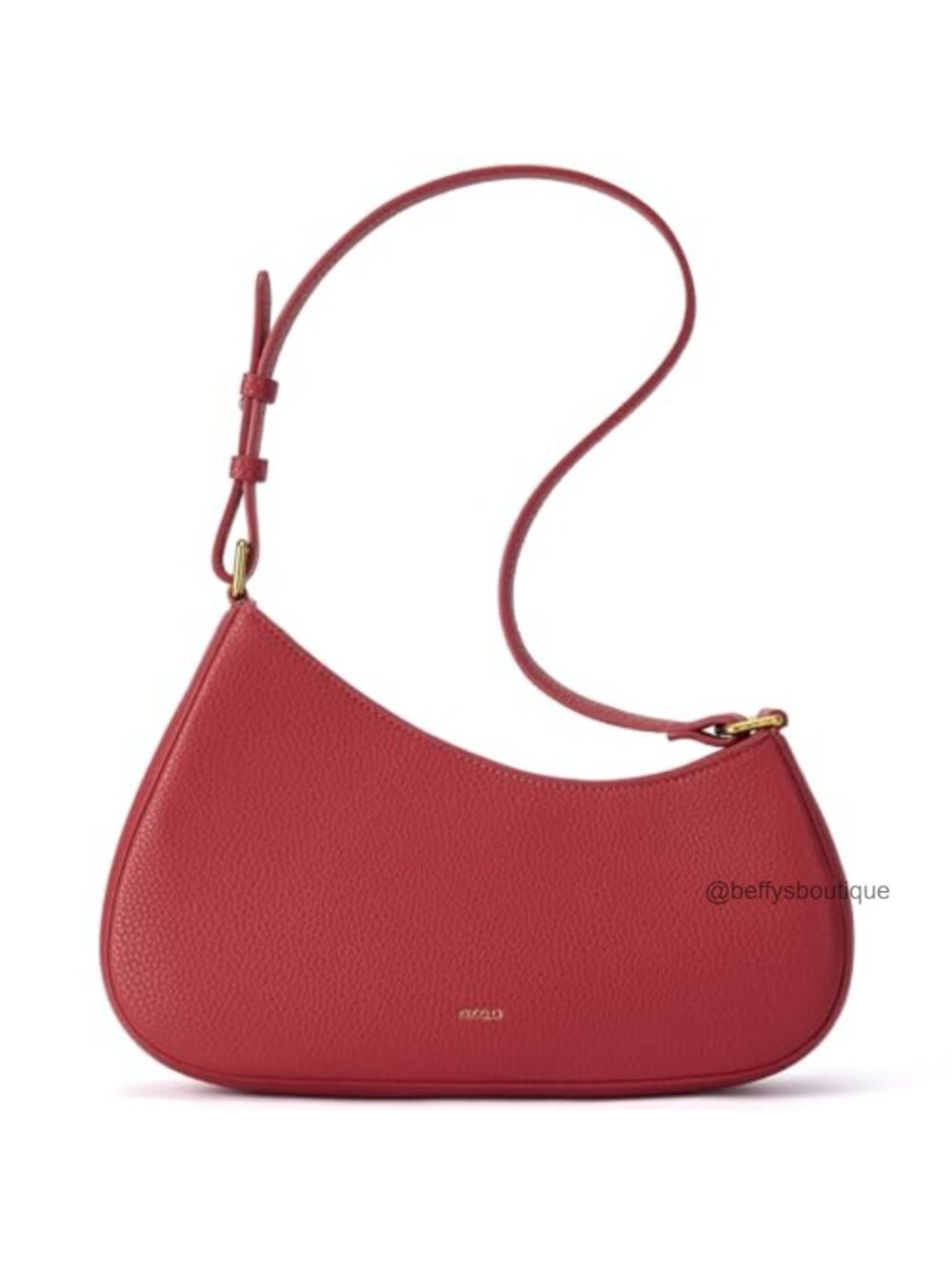 Vegan Leather Small Crescent Shoulder Bag Mini Purse Adjustable Strap
